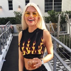 ⭐️Fashion Nova Black Flame Shirt Duo